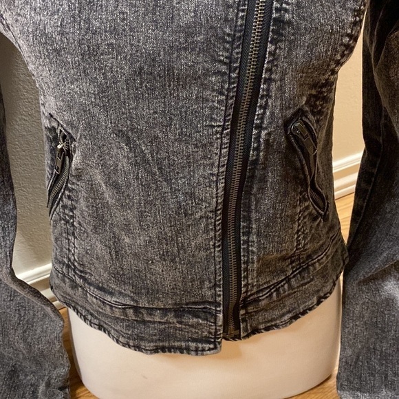 Vintage Ardene Black Jean Jacket Stud Embellished Full Zip (Size Medium) Women’s - Picture 2 of 14